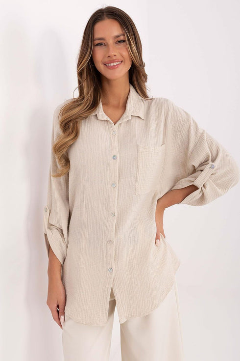 Chemise manche longue model 210011 Italy Moda